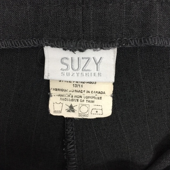 Suzy Shier Dress Pants Womens 13/14 Black Pinstripe Bootcut Trousers - Picture 8 of 12